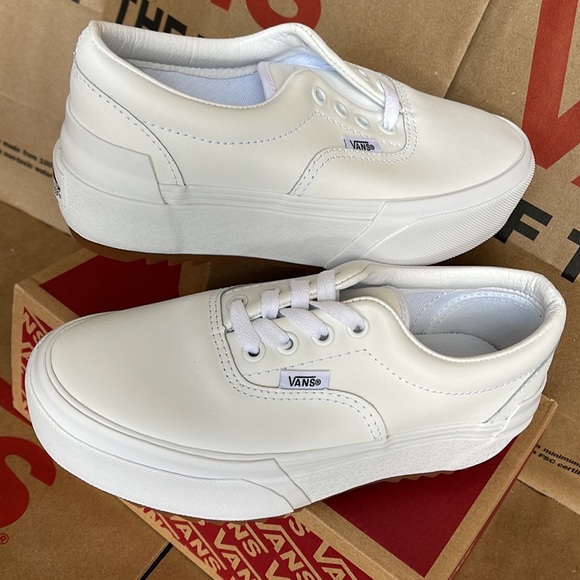 Vans Era Stacked Leather True White/True White WMNS platforms - Picture 11 of 16